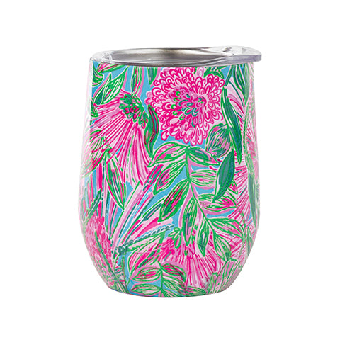 Lilly Pulitzer Stainless Steel Wine Tumbler with Plastic Lid