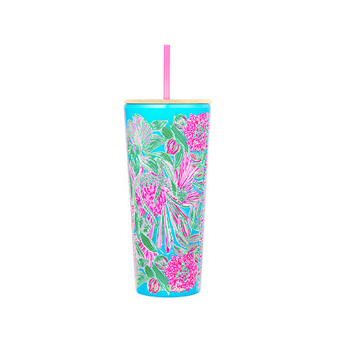 Lilly Pulitzer Acrylic Tumbler with Straw, Coming in Hot - Monogram Market