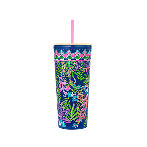 Lilly Pulitzer Acrylic Tumbler with Straw, How You Like Me Prowl - Monogram Market