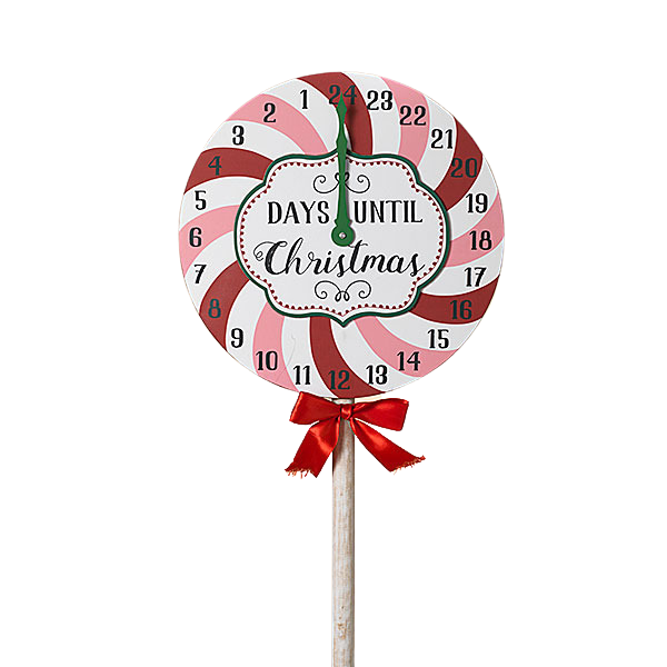 Wood Lollipop Countdown Christmas Calendar Yard Stake, 34.5" - Monogram Market