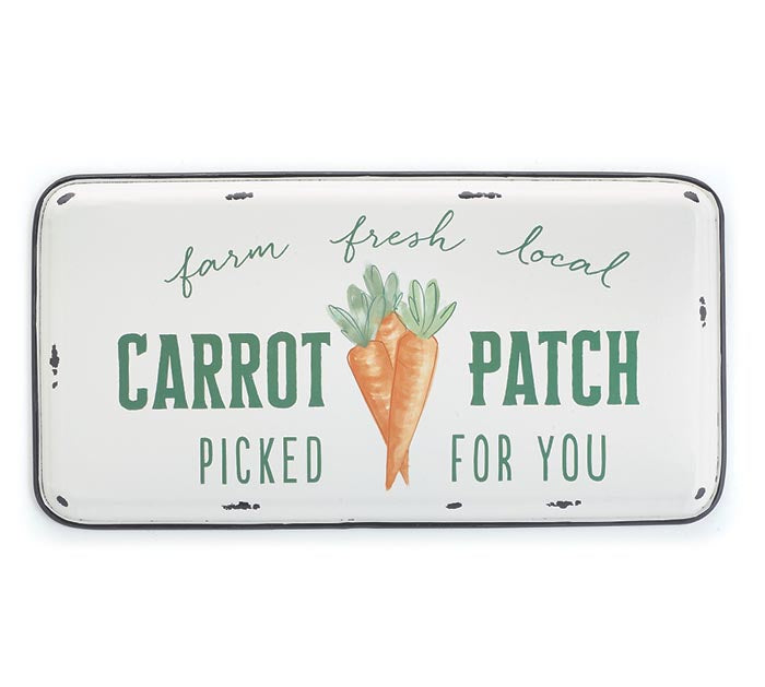 Farm Fresh Carrot Patch Tin Enamel Sign - Monogram Market