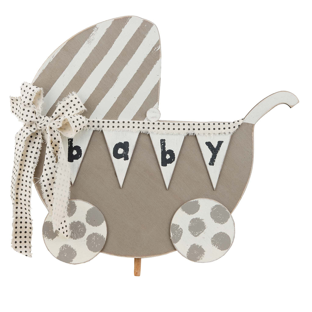 Baby Carriage Wood Topper - Monogram Market