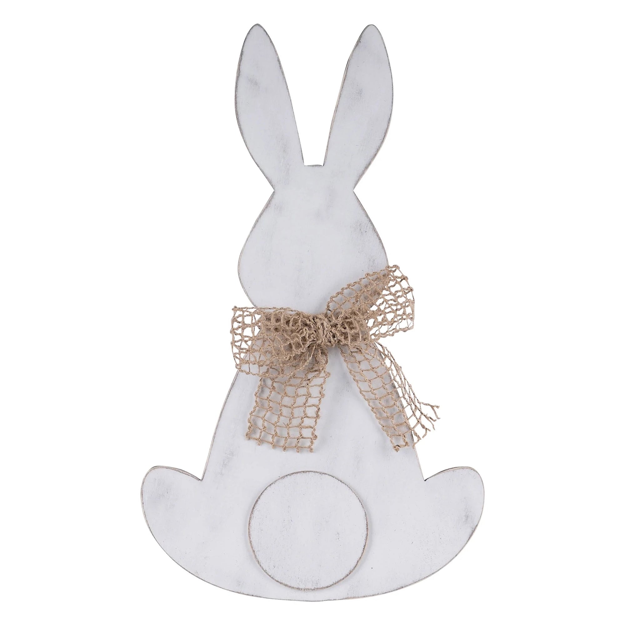 Bunny with Bow Wood Topper