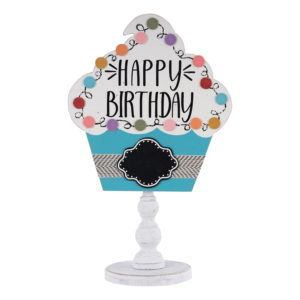 Happy Birthday Cupcake Wood Topper - Monogram Market