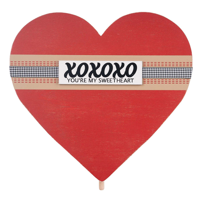 XOXO Heart Wood Topper