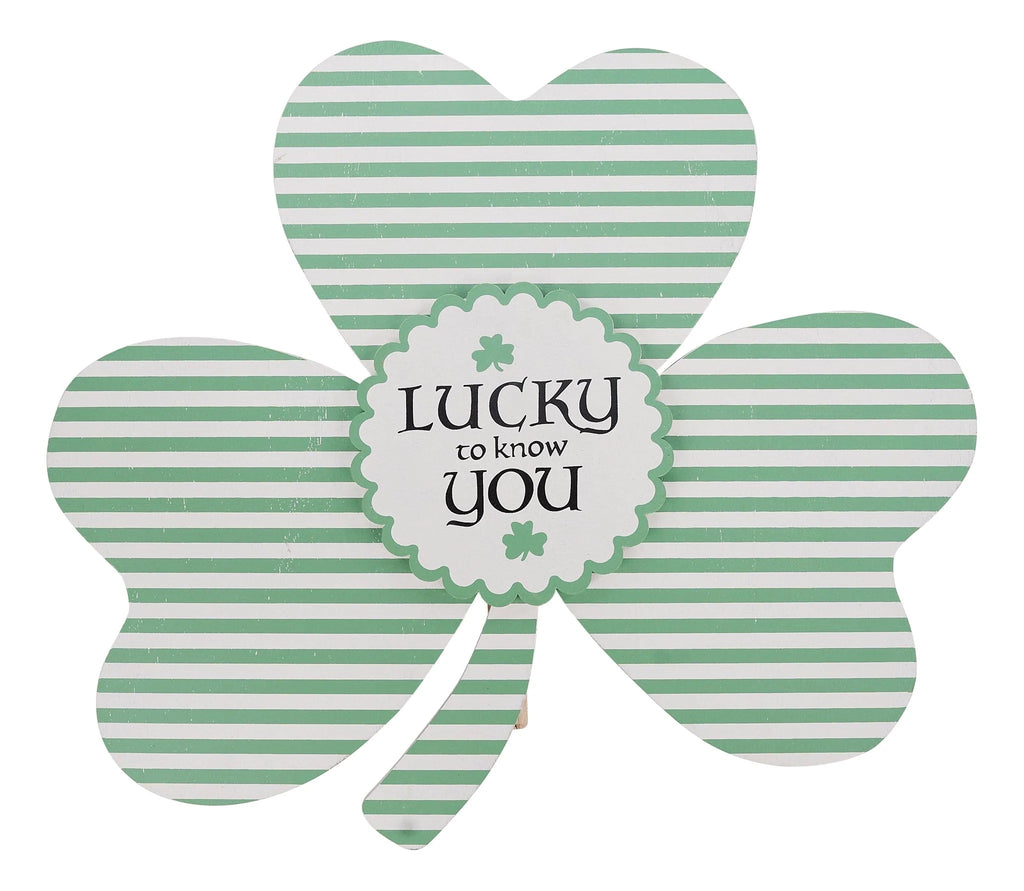 Lucky To Know You Shamrock Wood Topper - Monogram Market