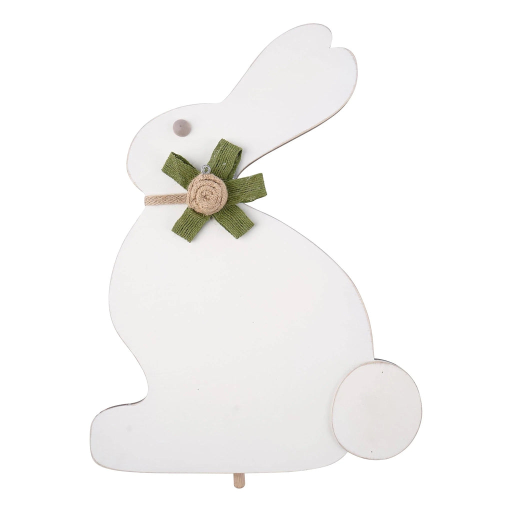 White Bunny Wood Topper