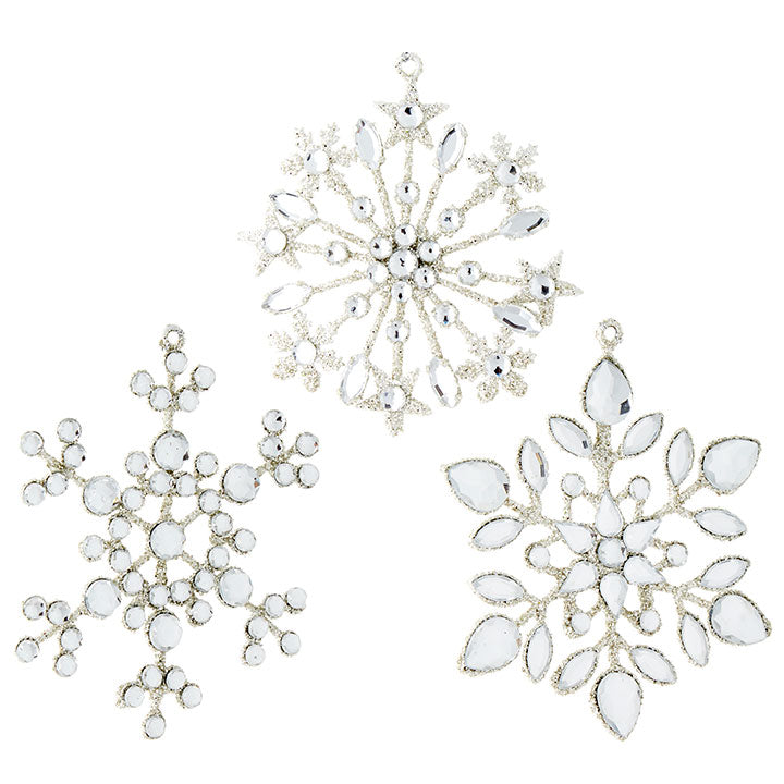 RAZ - Jeweled Snowflake Ornaments, 4" - Monogram Market