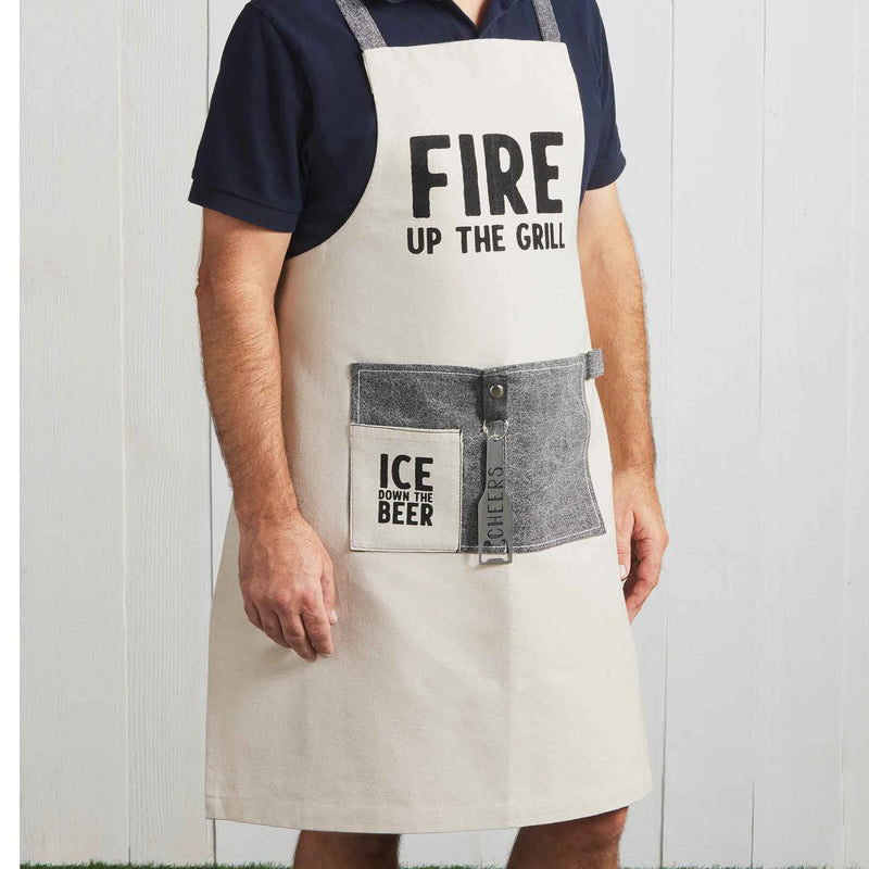 Mud Pie - Fire Up The Grill Apron - Monogram Market