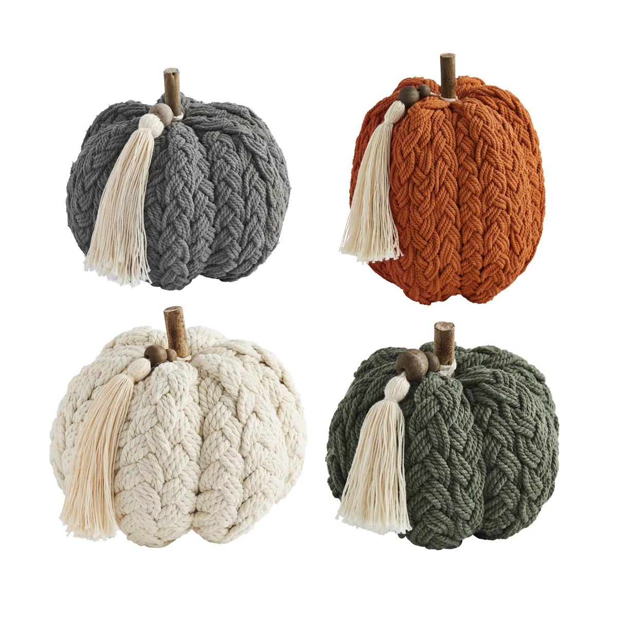 Cream Braided Rope Pumpkin - Thumbnail 5