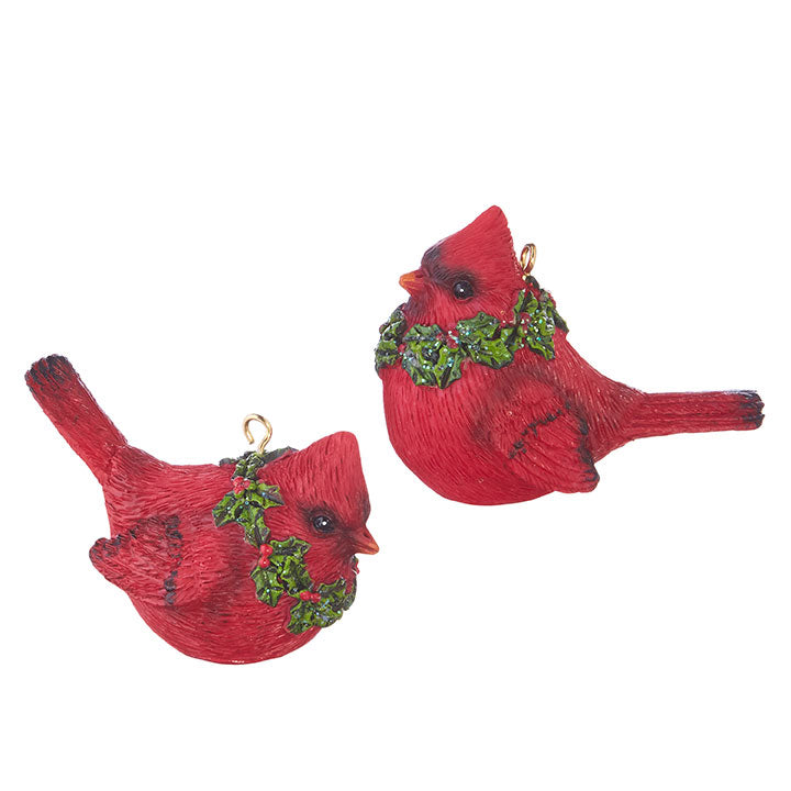 RAZ - Cardinal with Wreath Christmas Ornaments, 2.5" - Monogram Market