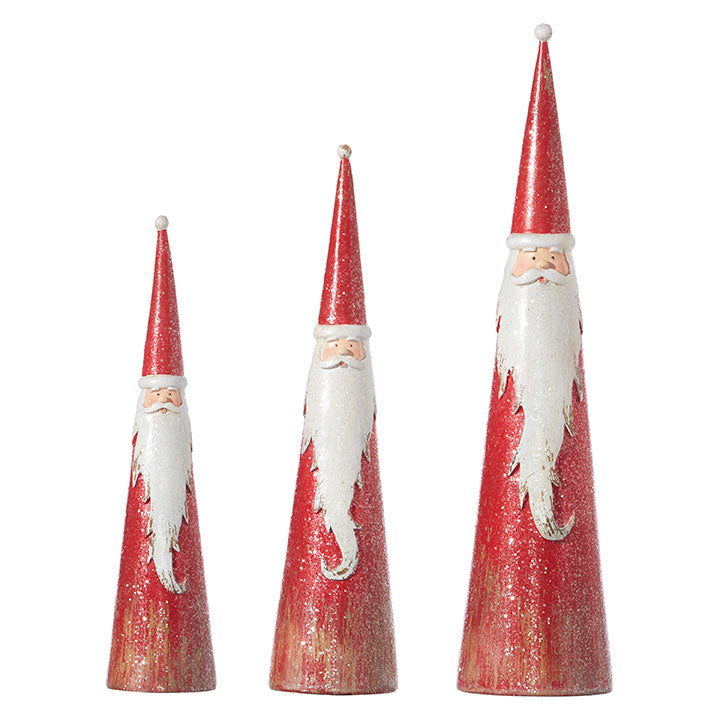 RAZ Holiday Heritage Cone Shaped Santas