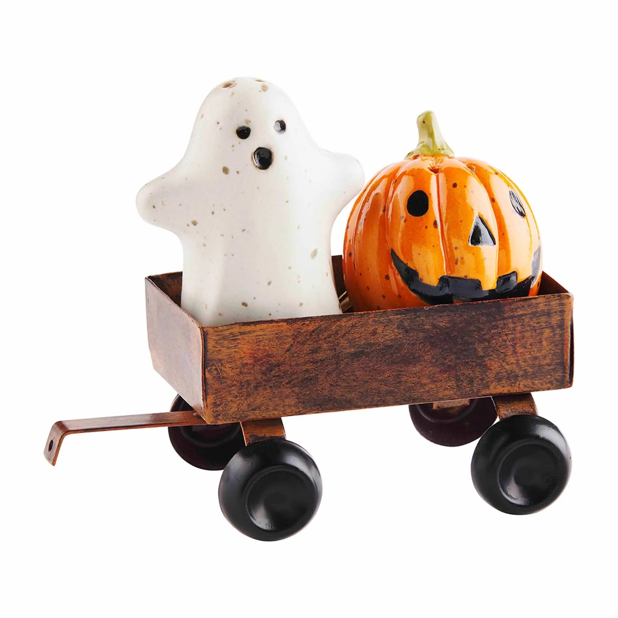 Mud Pie Halloween Wagon Salt & Pepper Set