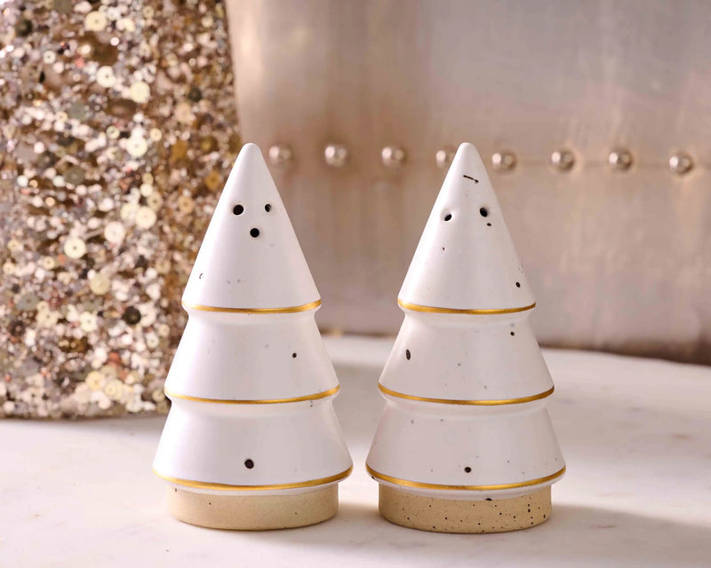 Mud Pie - Gold Christmas Tree Salt & Pepper Shakers - Monogram Market