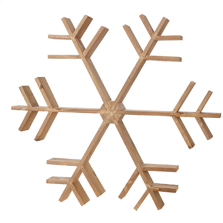 RAZ - Natural Snowflake Wood Decor, 20.5" - Monogram Market