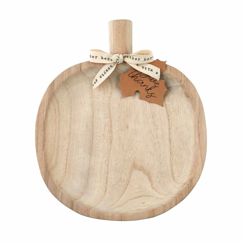 Mud Pie Paulownia Wood Pumpkin Trays - Thumbnail 2