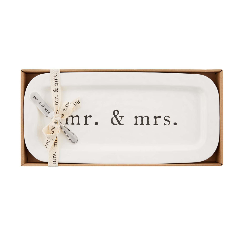 Mud Pie - Mr. & Mrs. Hostess Tray Set - Monogram Market