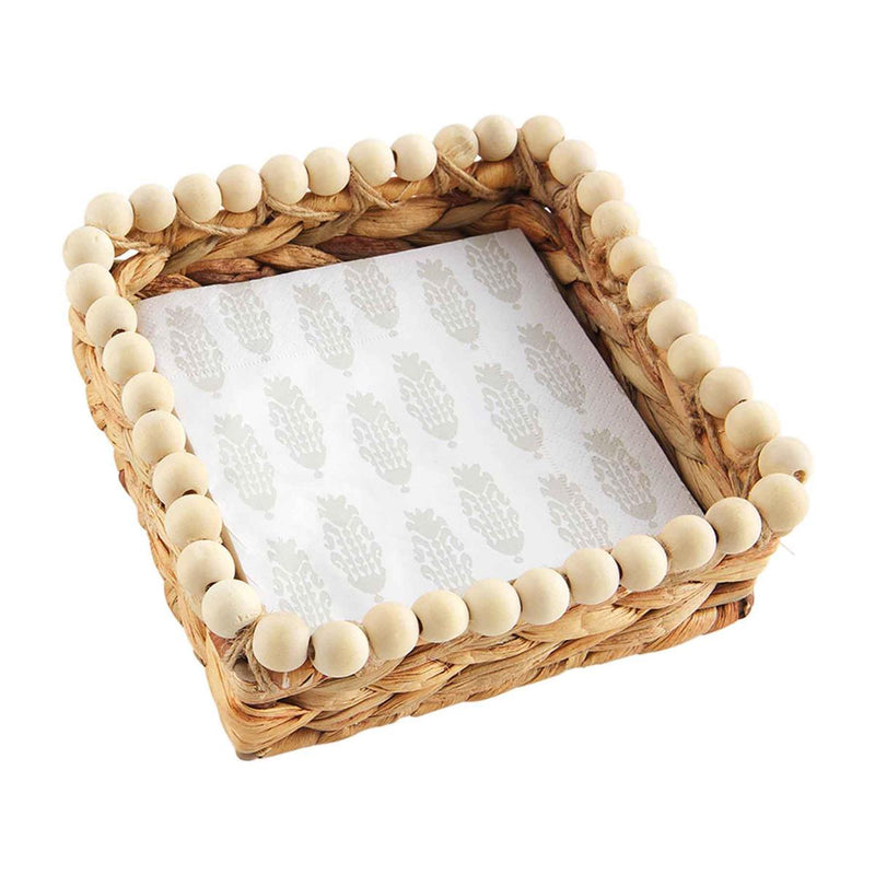 Mud Pie - Hyacinth Basket and Napkin Set - Monogram Market