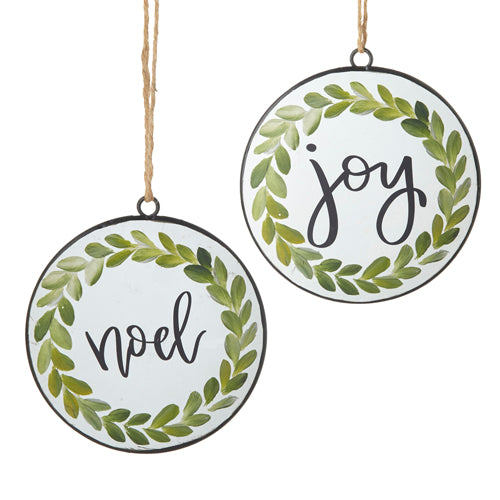 RAZ - Joy & Noel Disc Ornaments, 6" - Monogram Market