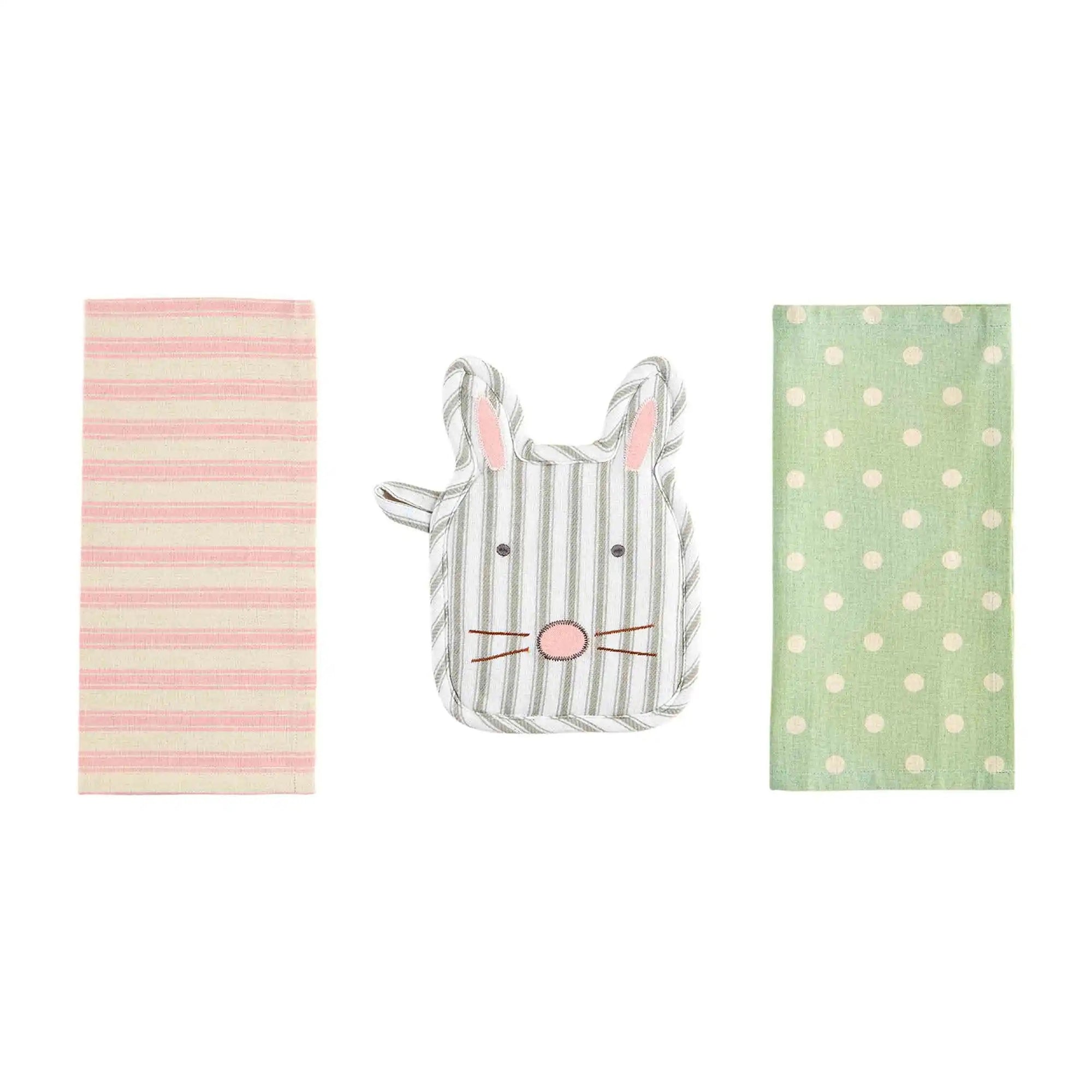 Mud Pie Bunny Pot Holder & Towel - Thumbnail 3