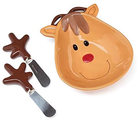 Reindeer Dip Bowl with Spreaders Set - Thumbnail 2