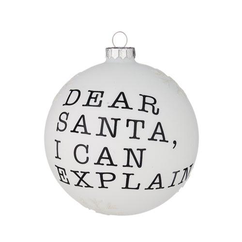 Dear Santa Glass Ball Christmas Ornament - Thumbnail 3