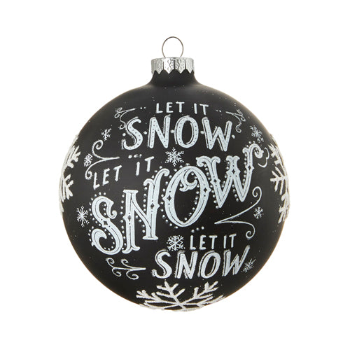 RAZ - Let It Snow Glass Ball Christmas Ornament, 4.75" - Monogram Market