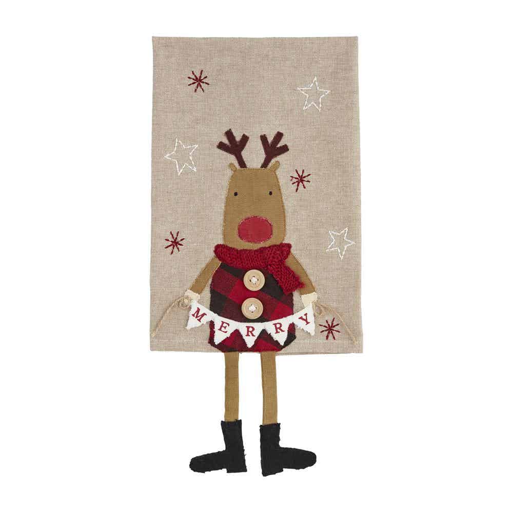 Mud Pie Christmas Buffalo Check Dangle Leg Gnome, Reindeer