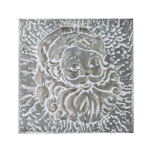 Raz Imports Santa Embossed Metal Wall Art
