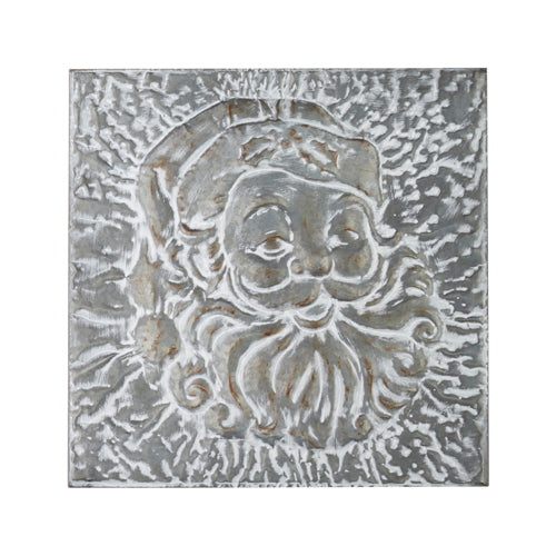 RAZ - Santa Embossed Metal Wall Art, 20.5" - Monogram Market