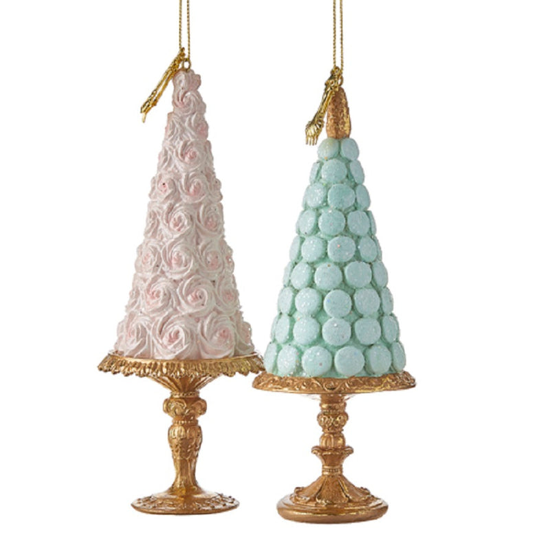 RAZ - Pastel Rose Icing & Macaroon Trees Christmas Ornaments, 7.5" - Monogram Market