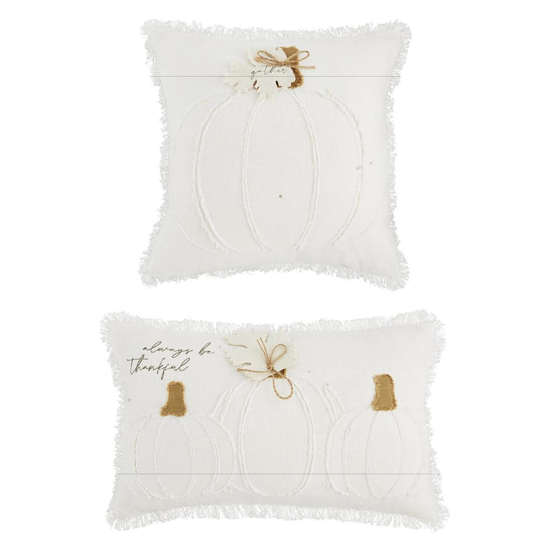 Mud Pie - White Pumpkin Pillows - Monogram Market