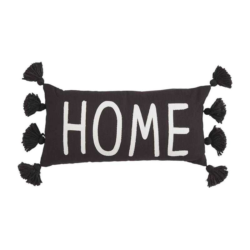 Mud Pie - Hello & Home Black Tassel Pillow - Monogram Market