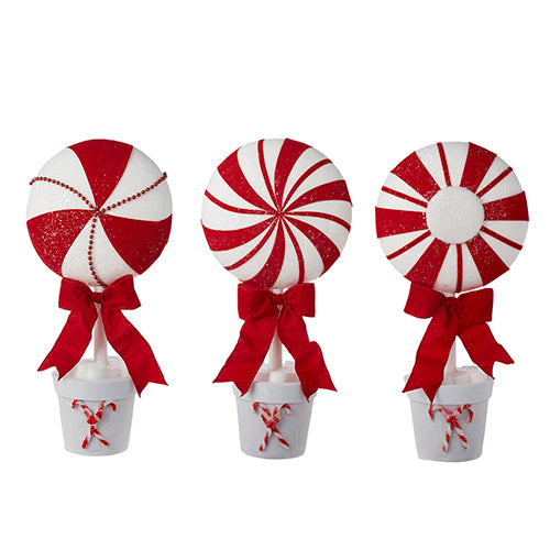 Peppermint Topiary Christmas Figures