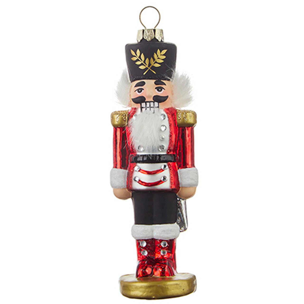 Nutcracker Glass Christmas Ornament