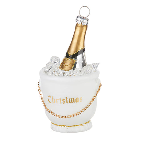 RAZ - Champagne Bucket Christmas Ornament, 4" - Monogram Market