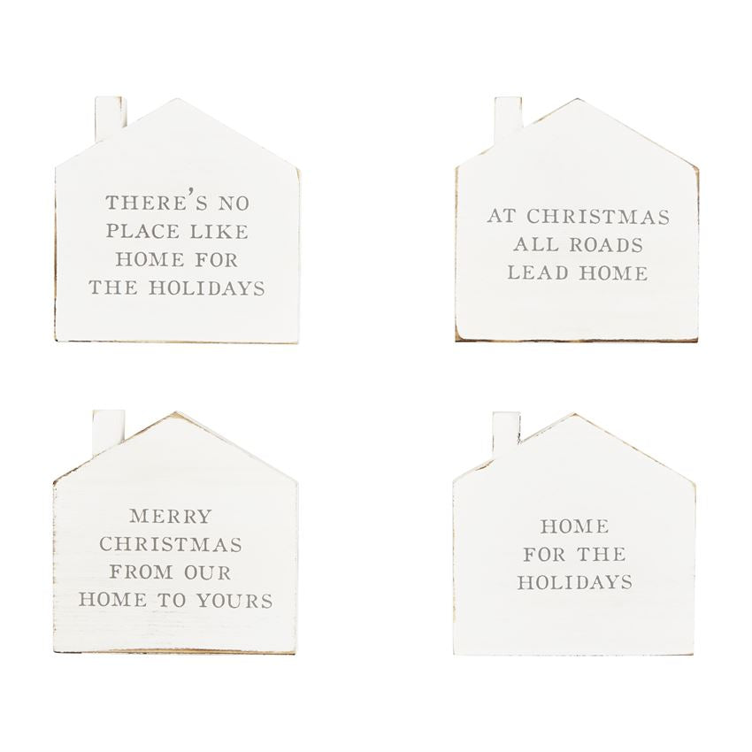 Mud Pie Christmas House Coaster Set