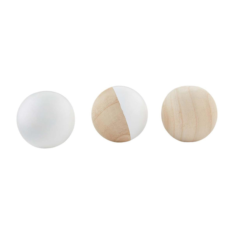 Mud Pie - Decorative Paulownia Wood Balls - Monogram Market
