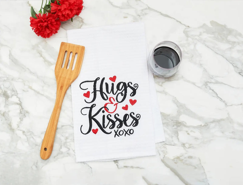Hand Towel - Hugs & Kisses (Valentine's Day) - Monogram Market