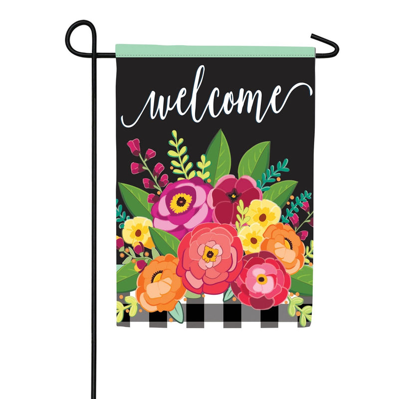 Floral Welcome Check - Garden Flag - Monogram Market