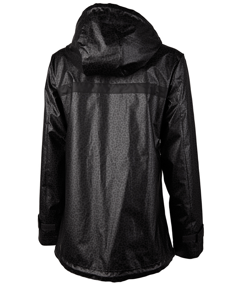 Charles River New Englander Rain Jacket, Black Leopard - Monogram Market