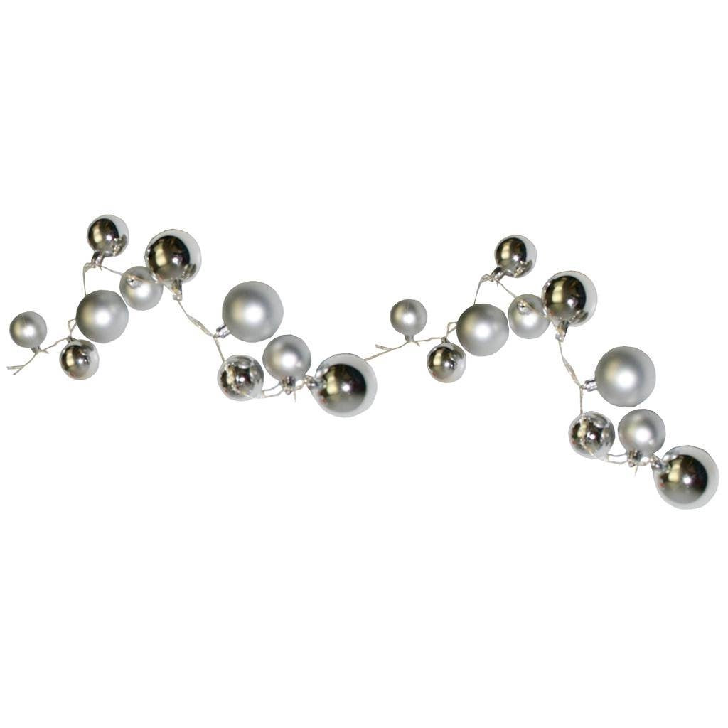 Silver Lighted Christmas Ornament Garland
