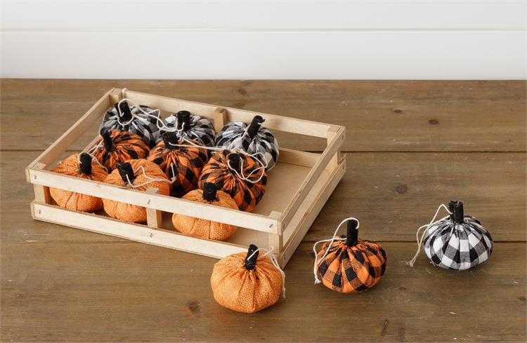 Mini Pumpkins - Buffalo Plaid & Orange - Monogram Market