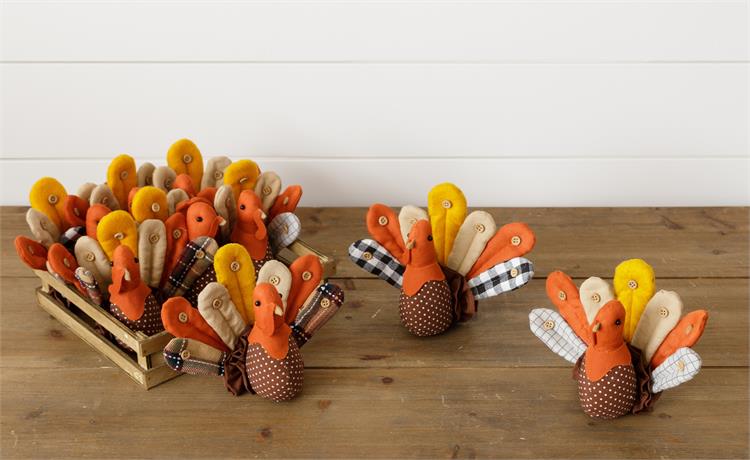 Stuffed Turkey Shelf Sitters - Monogram Market