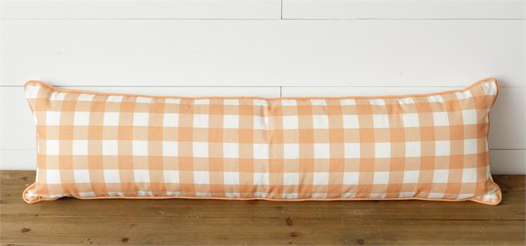 Orange Buffalo Plaid Lumbar Pillow - Monogram Market
