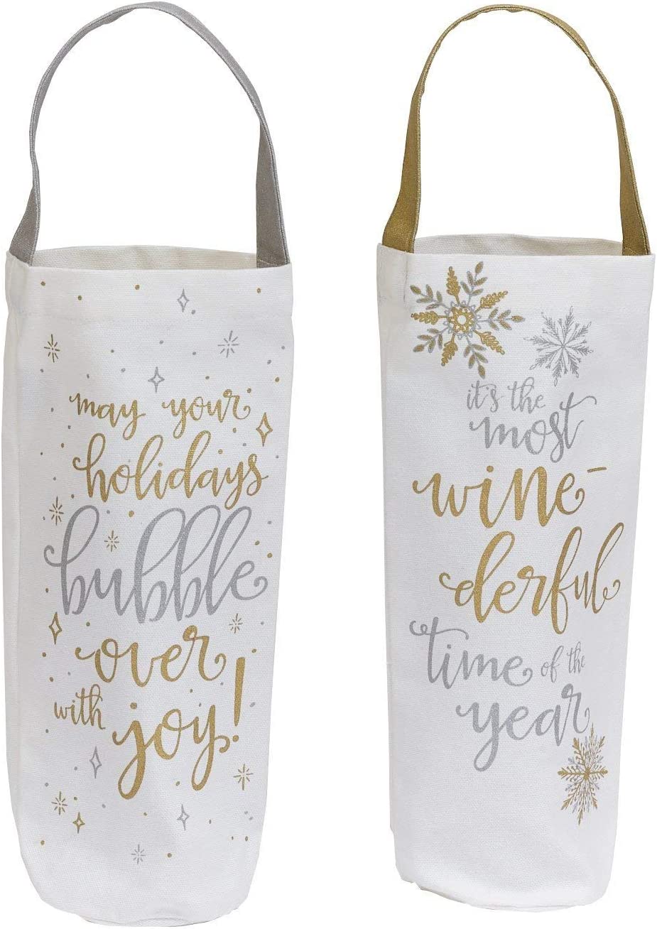 Winter Sparkle Christmas Wine Bags - Monogram Market