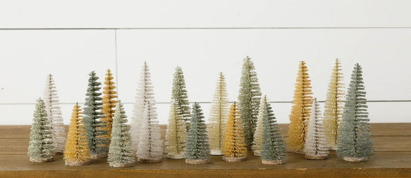 Bottle Brush Christmas Tree Set - Light Brown Glitter - Monogram Market