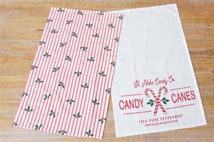Christmas Tea Towel Set - St. Nick's Candy Company - Monogram Market
