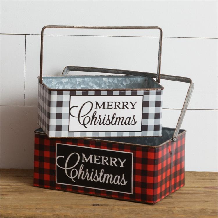 Merry Christmas Perfectly Plaid Containers - Monogram Market