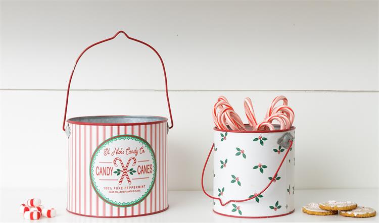 Decorative Christmas Buckets - St. Nicks Candy Co. - Monogram Market